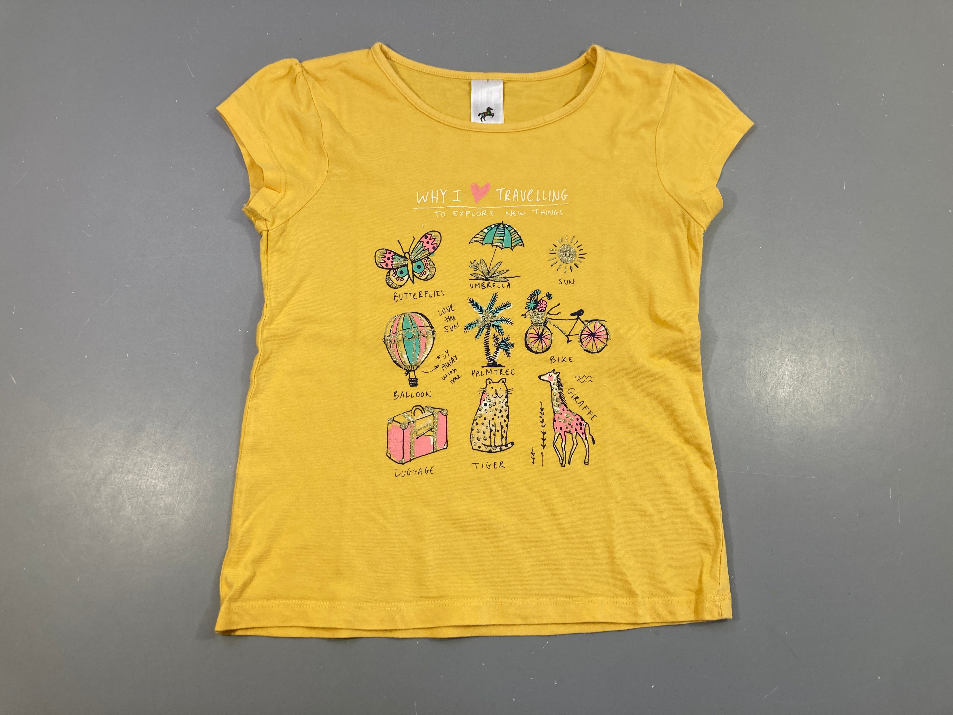 T-shirt m.c jaune motifs vacances
