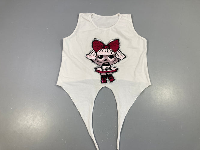 T-shirt s.m blanc nouable Fille sequins réversibles, moins cher chez Petit Kiwi
