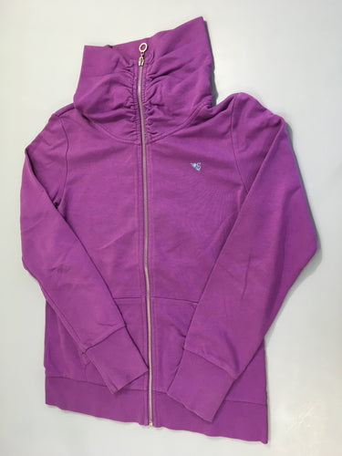 Sweat zippé mauve col montant, moins cher chez Petit Kiwi