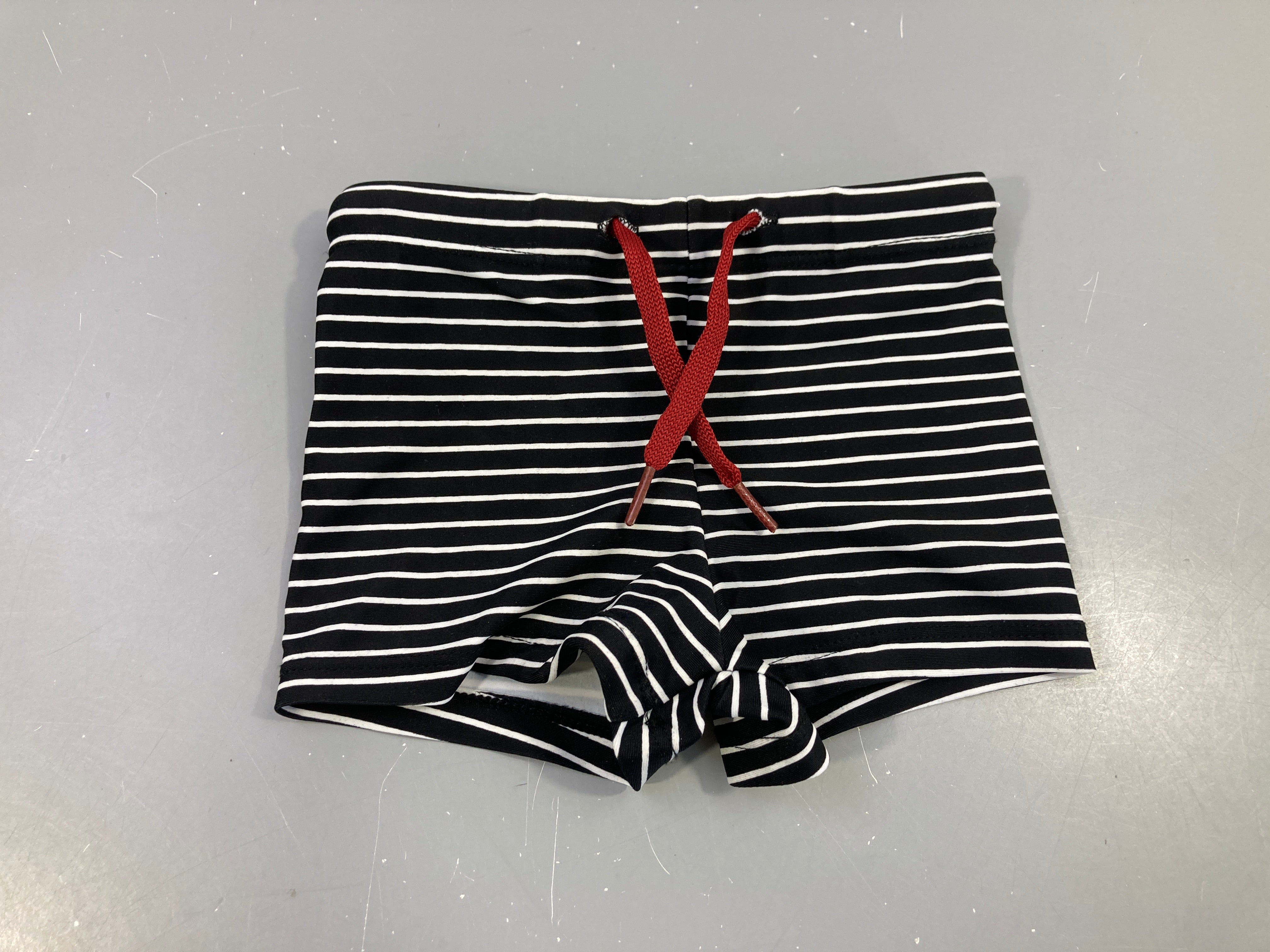Maillot boxer noir rayé blanc