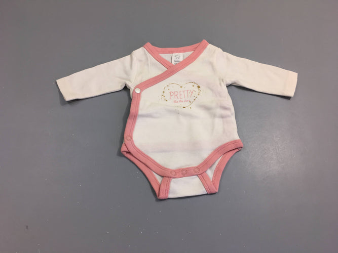 Body m.l croisé blanc/rose Pretty, moins cher chez Petit Kiwi