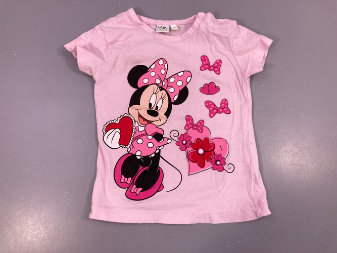 T-shirt m.c rose Minnie Bouloché, moins cher chez Petit Kiwi