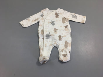 Pyjama jersey blanc animaux bulles