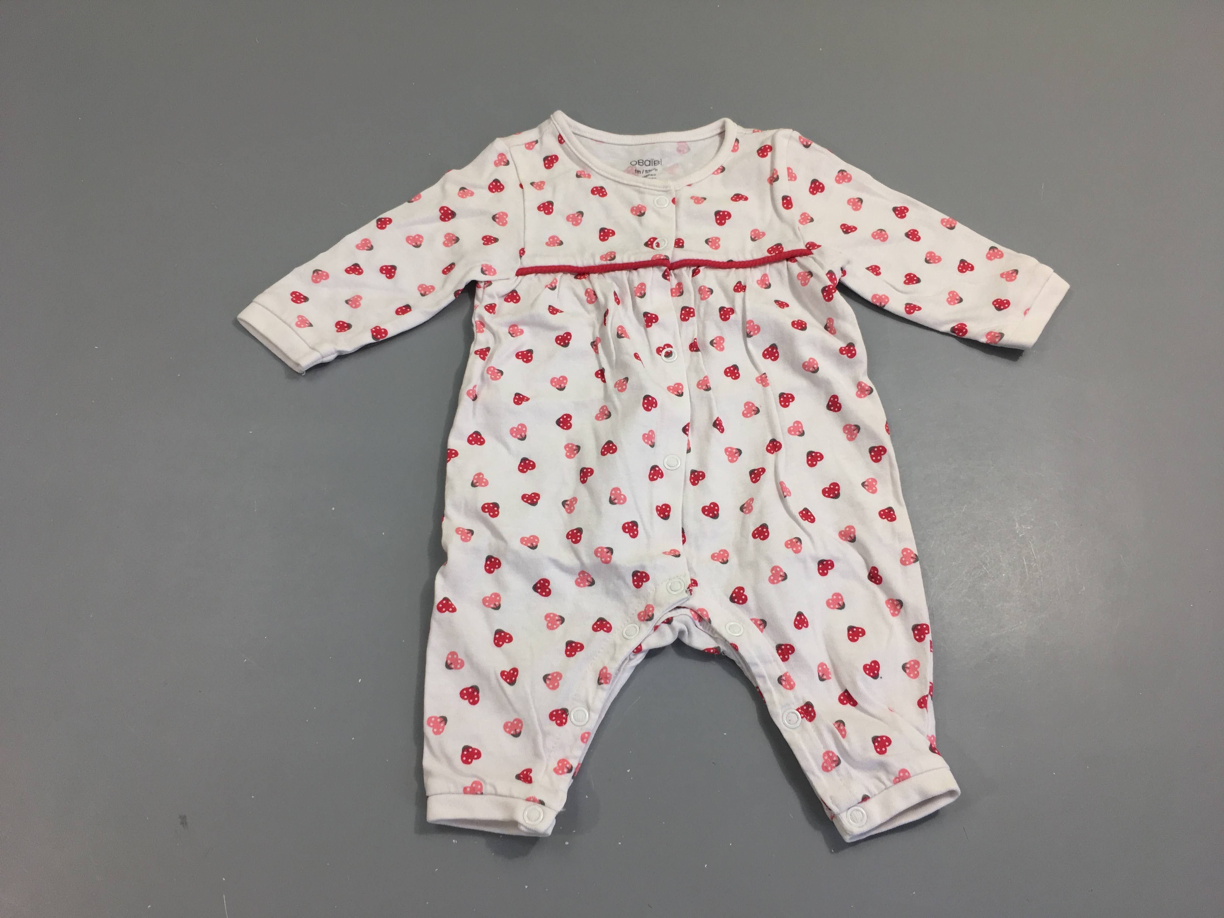 Combinaison m.l jersey blanc coccinelles