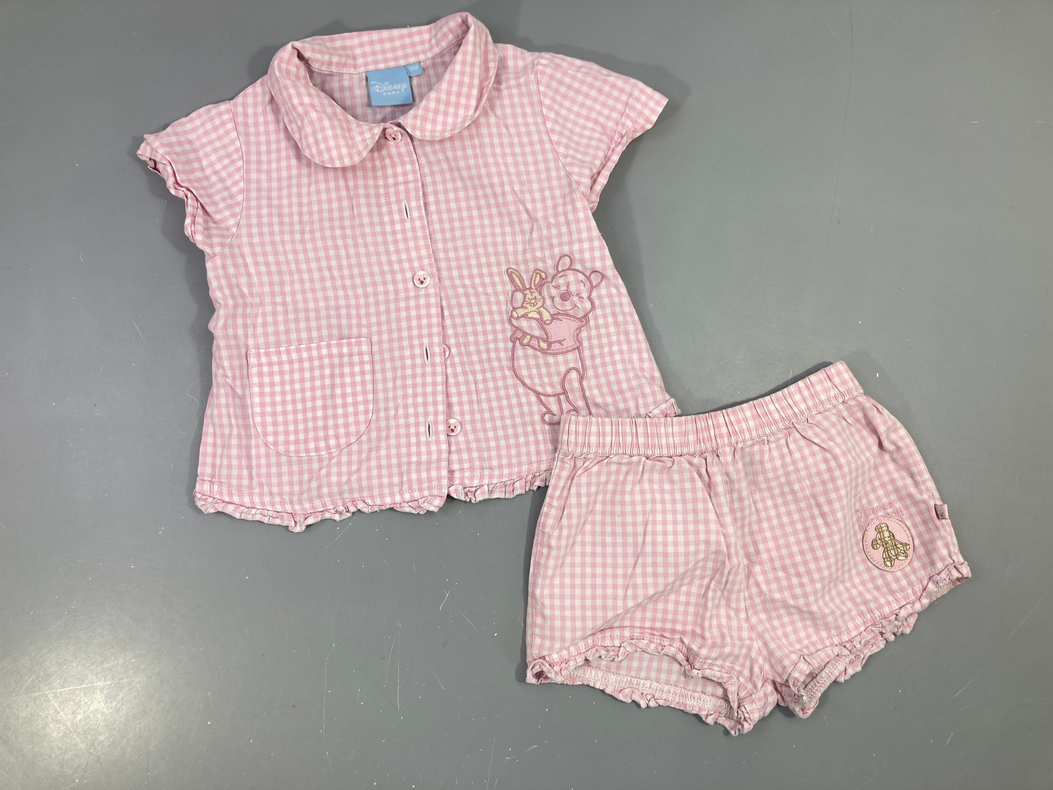 Pyjashort 2pcs jersey vichy blanc-rose Winnie