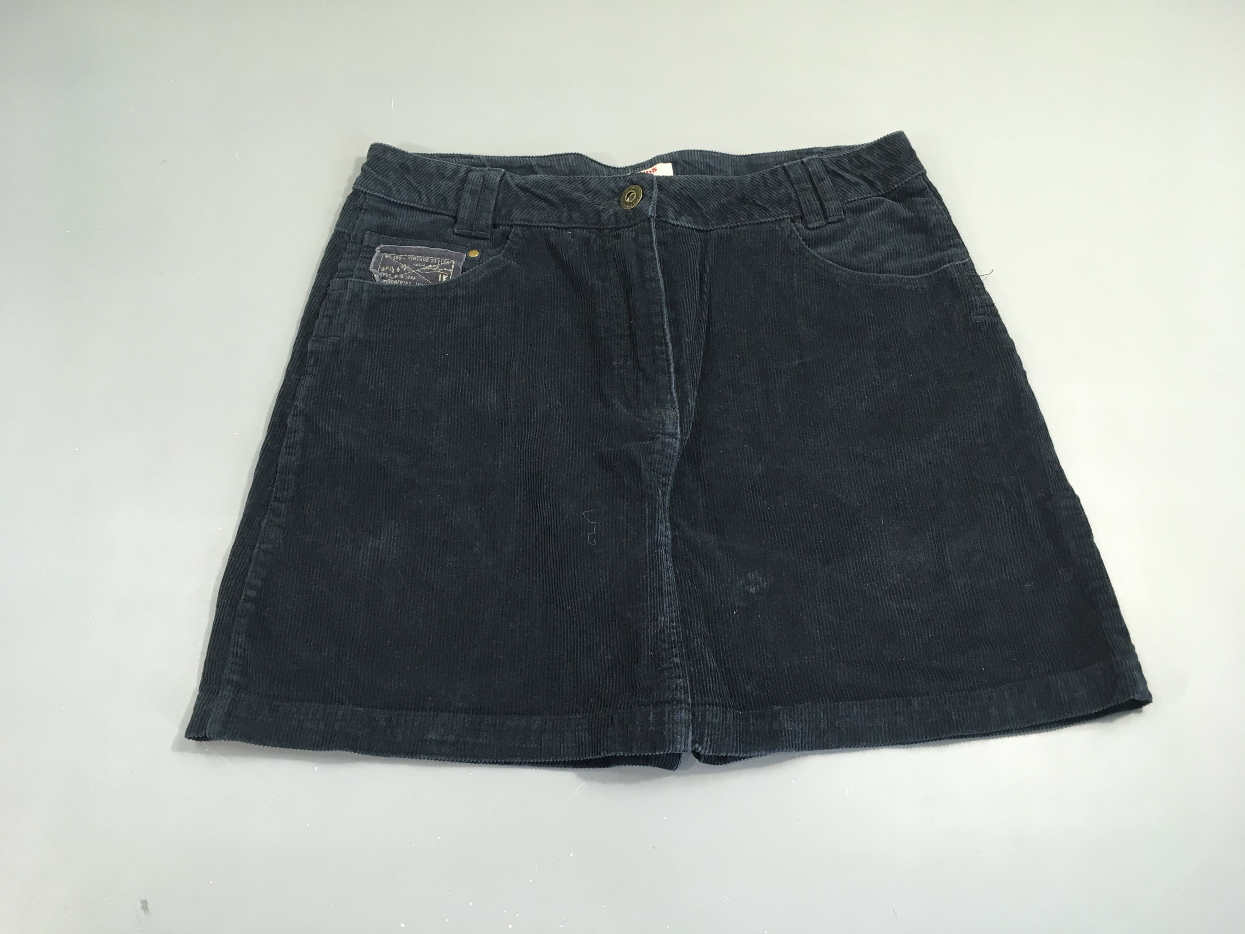 Jupe velours côtelé bleu foncé