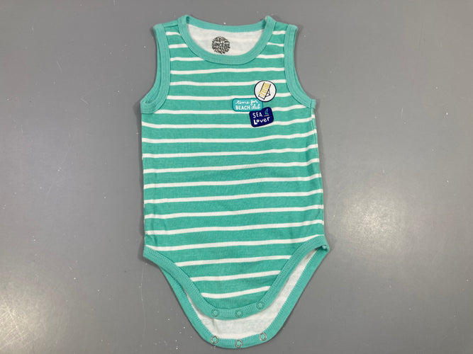 Body s.m menthe rayé blanc Beach, moins cher chez Petit Kiwi