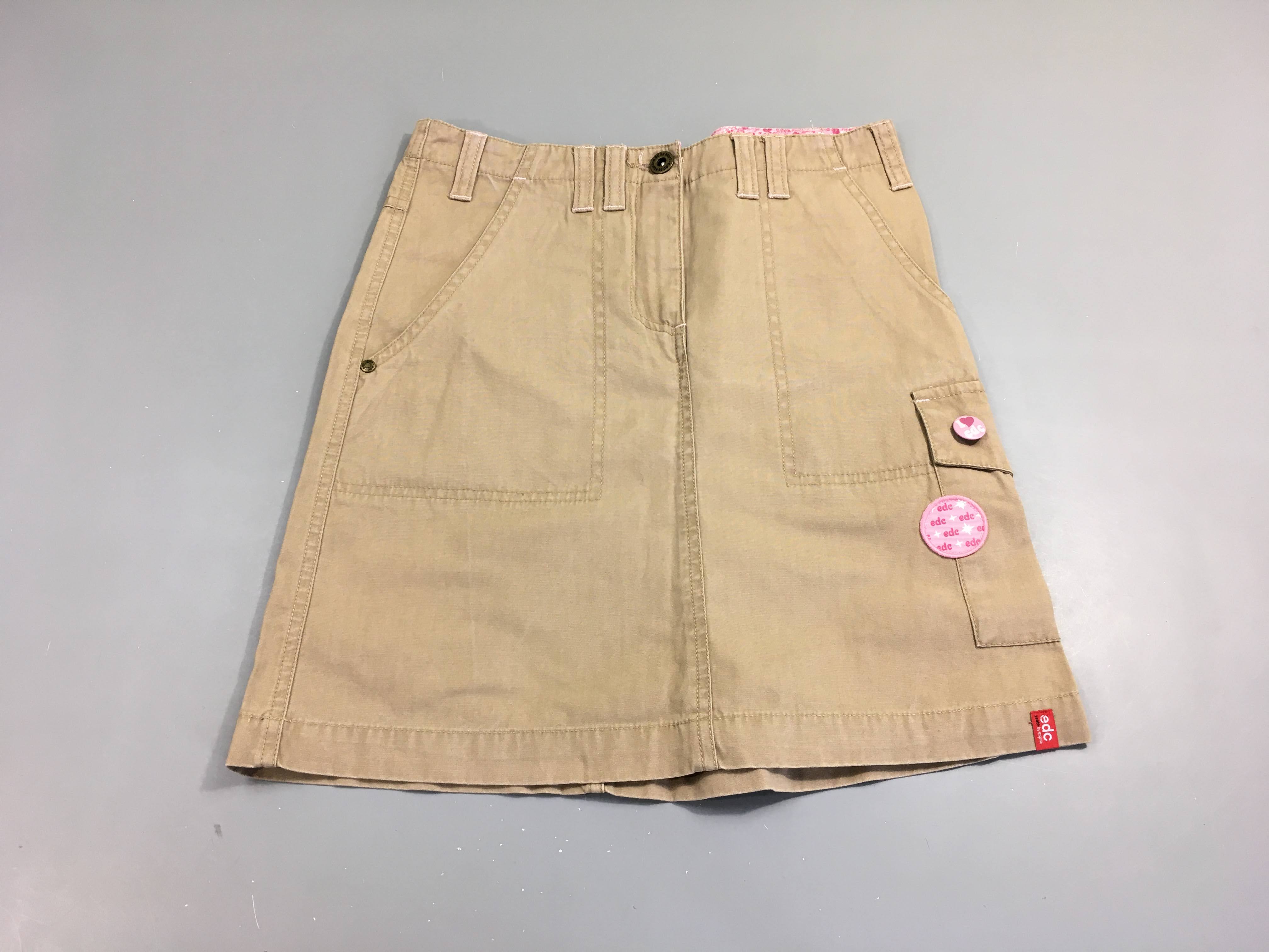 Jupe beige edc écusson poche latérale