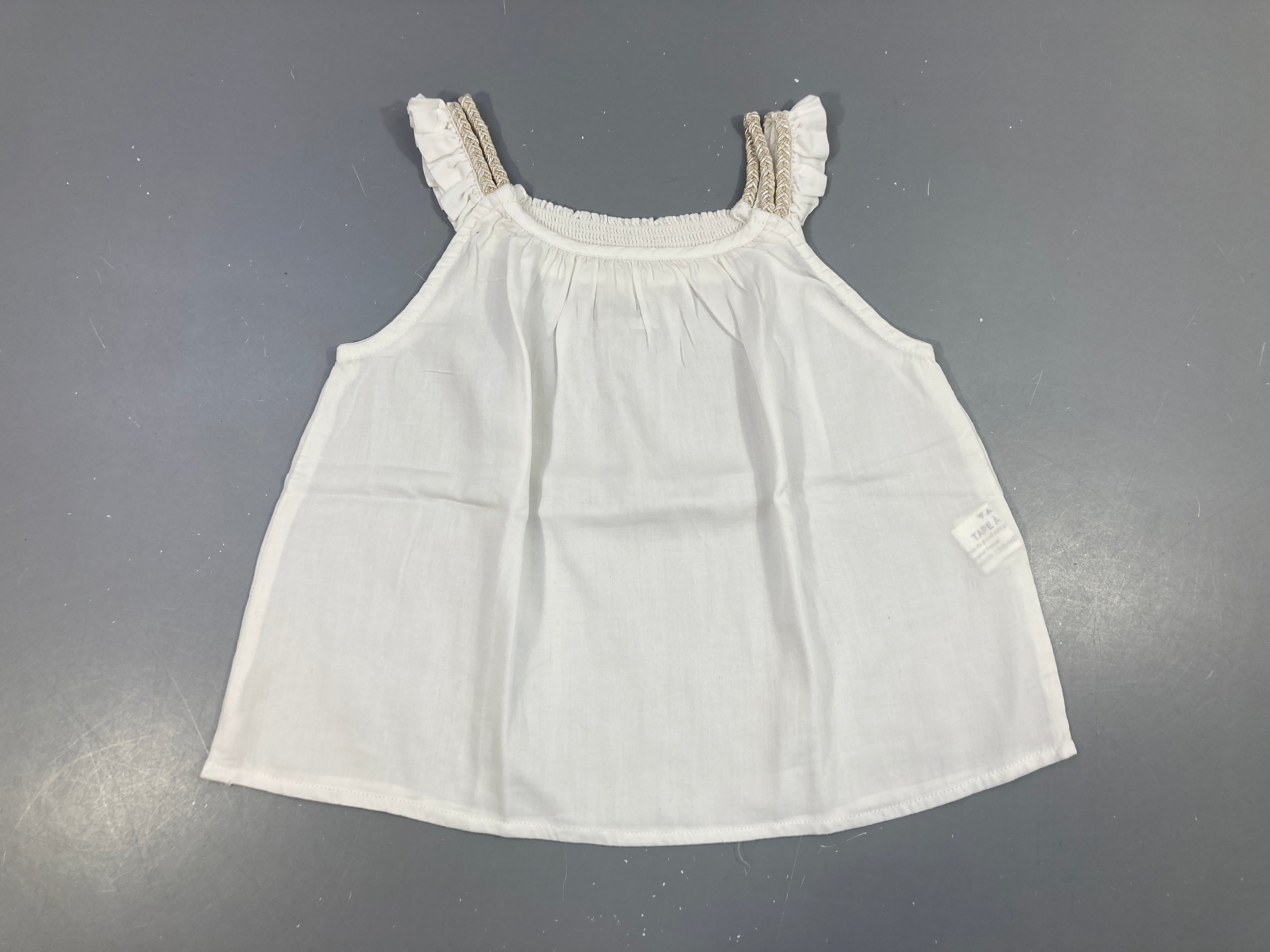 Blouse s.m coton léger blanc s.moks haut dos