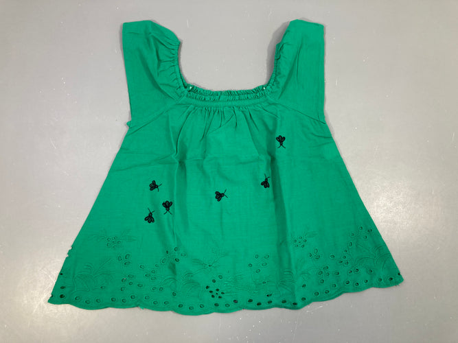 Blouse s.m verte ajouré bas, moins cher chez Petit Kiwi
