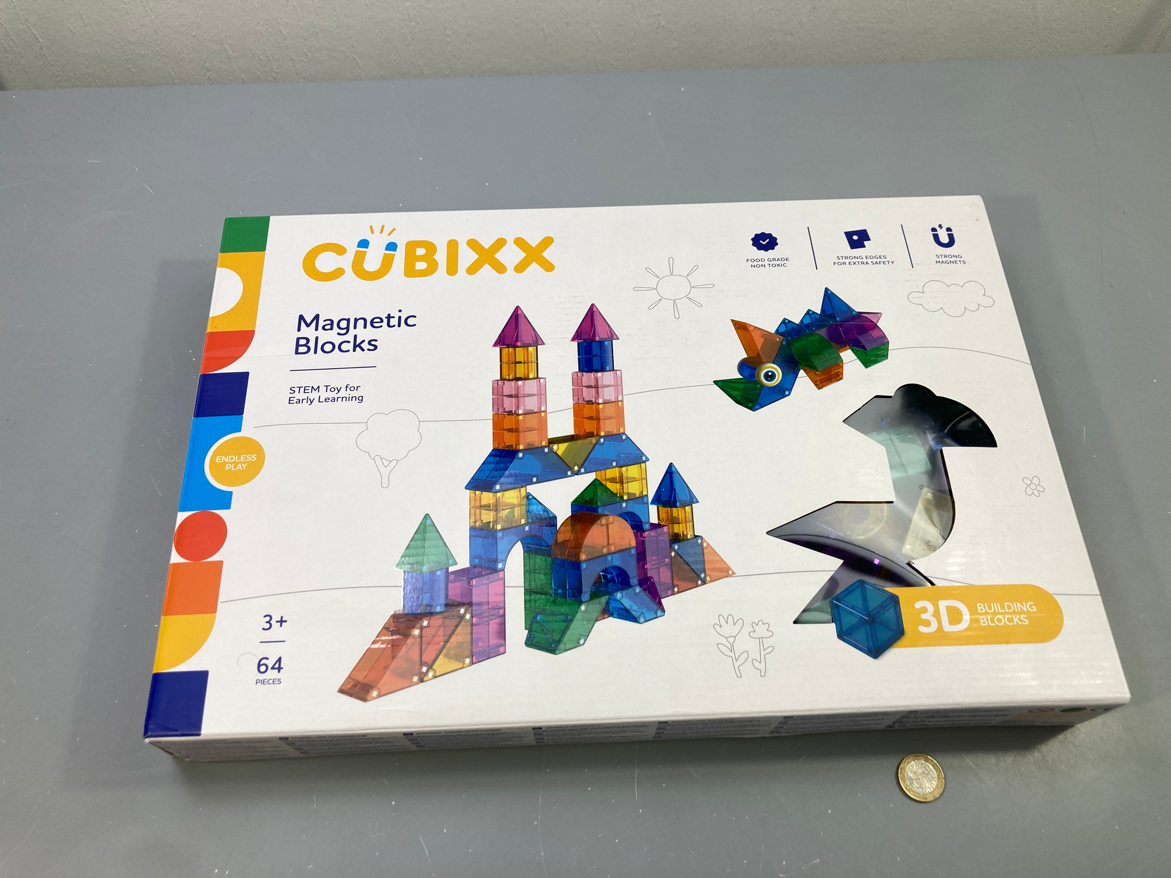 Blocs magnétiques 64 pcs, en boîte, 3+, Cubixx