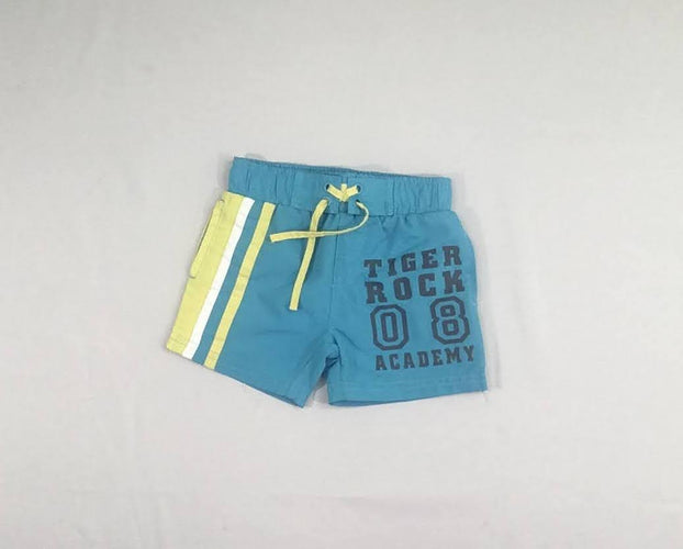 Maillot short bleu, jaune,blanc "Tiger rock08", moins cher chez Petit Kiwi