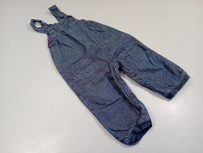 Salopette denim doublé jersey, moins cher chez Petit Kiwi