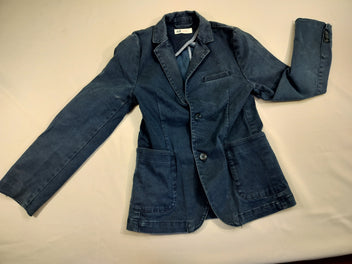 Veste blazer bleue, fins carreaux