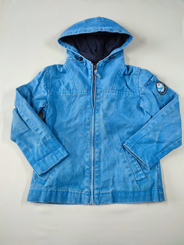 Veste jean bleue à capuche effet usée, Mousqueton, moins cher chez Petit Kiwi