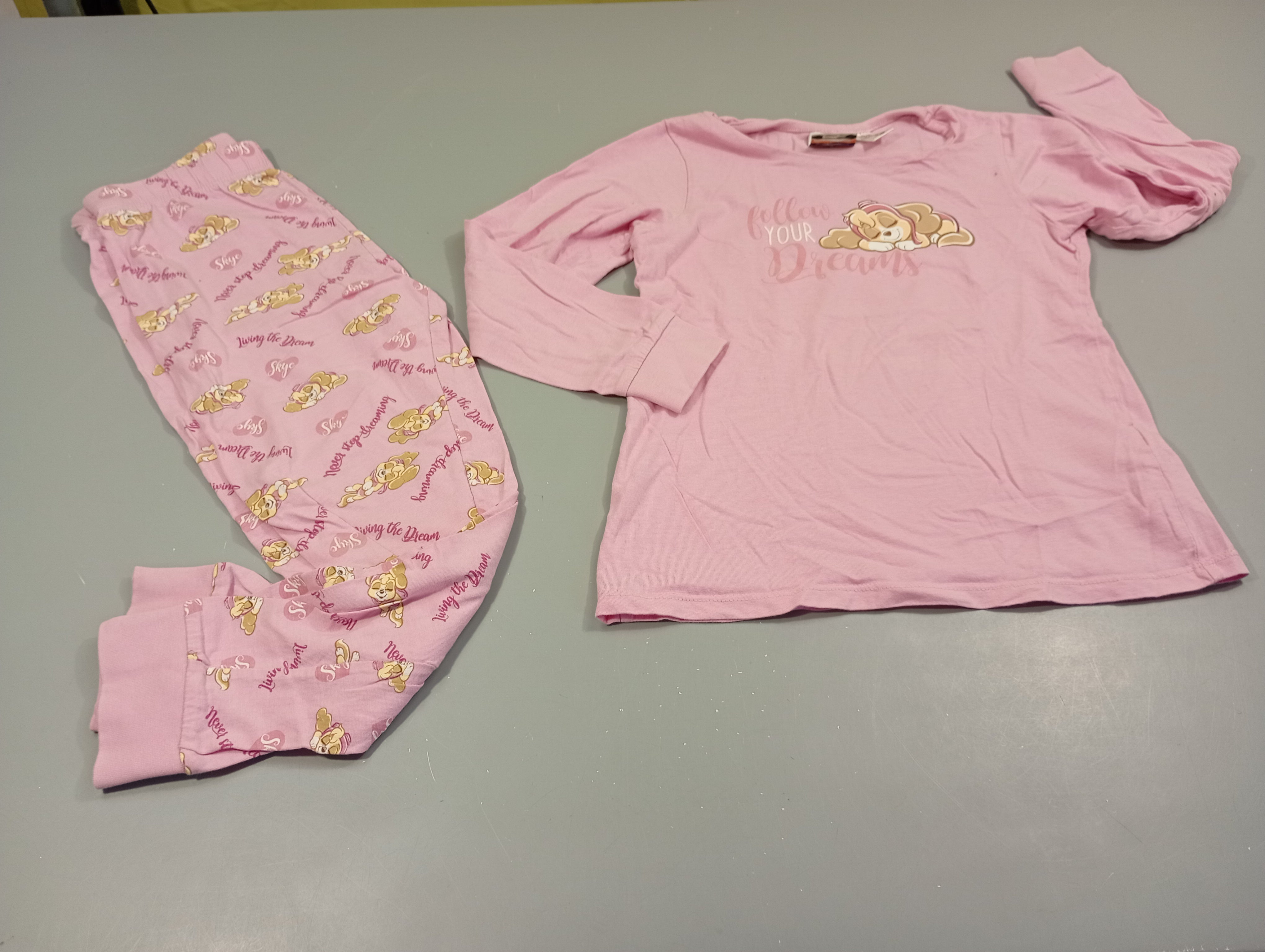 Pyjama 2pcs jersey rose Clair Stella Pat Patrouille
