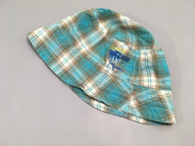 Chapeau à carreaux vert-blanc Summer T2, moins cher chez Petit Kiwi