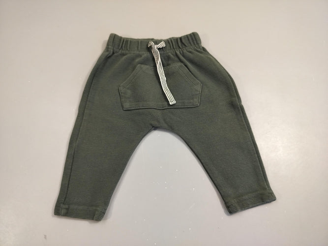 Pantalon style sarouel vert texturé, moins cher chez Petit Kiwi