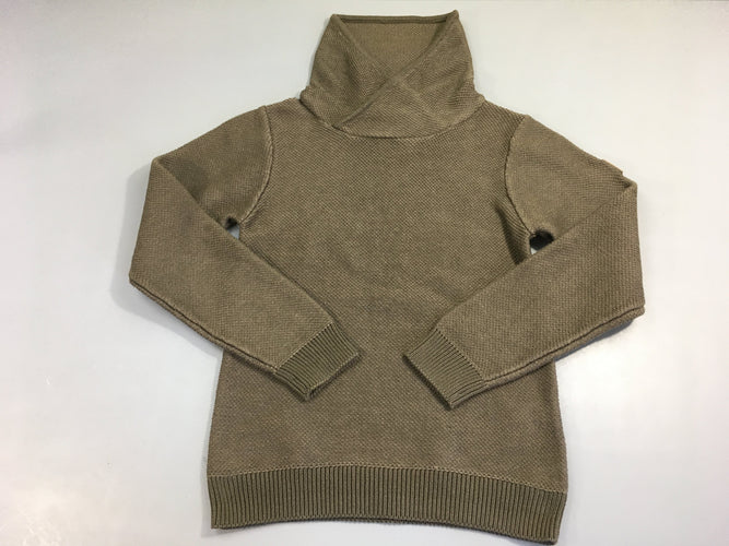 Pull brun col châle, Bristol, moins cher chez Petit Kiwi