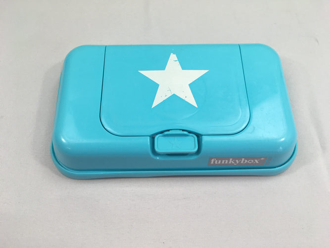 Boîte à lingettes bleue, étoile blanche "funkybox", moins cher chez Petit Kiwi