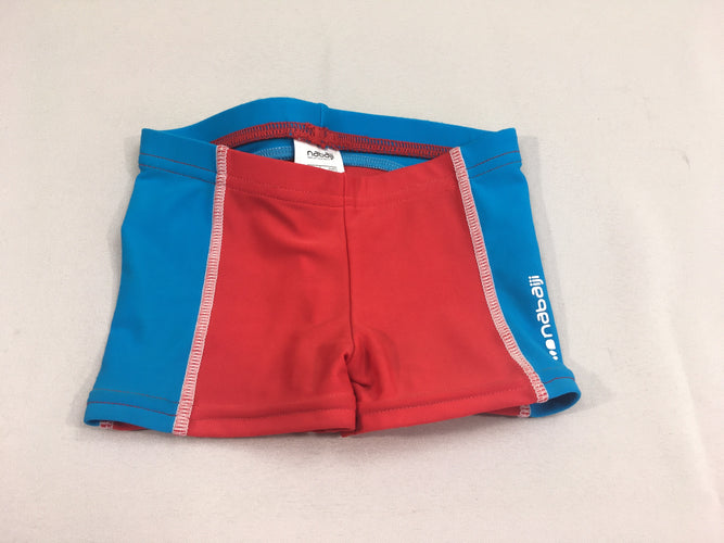 Maillot boxer bleu et rouge "Nabaiji", moins cher chez Petit Kiwi