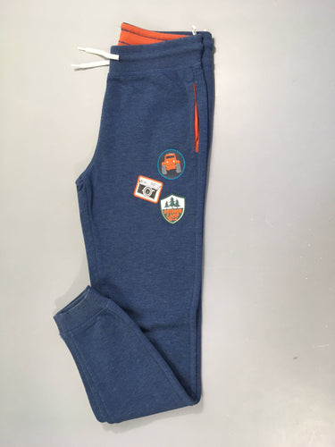 Pantalon de training molleton bleu chiné camp, moins cher chez Petit Kiwi
