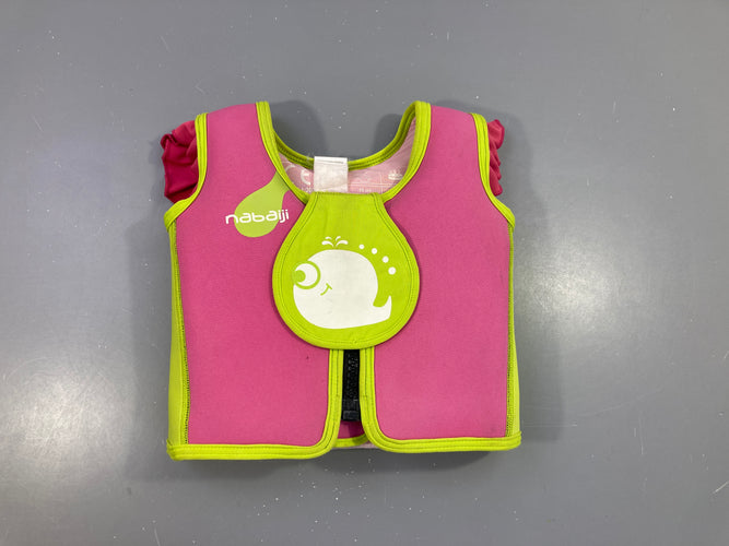 Gilet de natation rose baleine, S : 15-18kg, moins cher chez Petit Kiwi