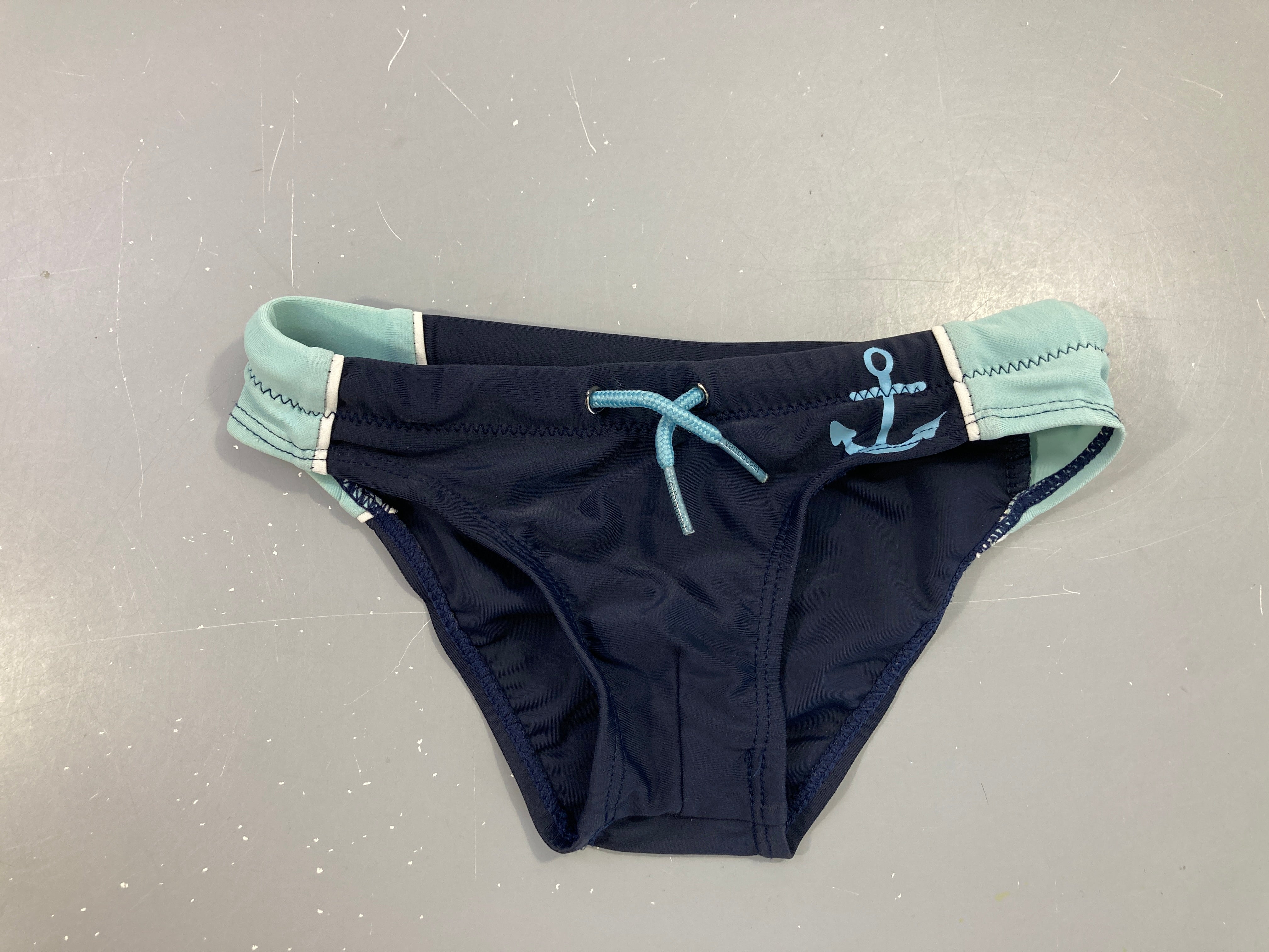 Slip de bain bleu marine ancre