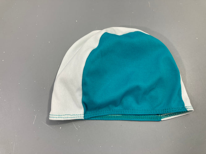 Bonnet de bain tissu bleu/blanc, moins cher chez Petit Kiwi