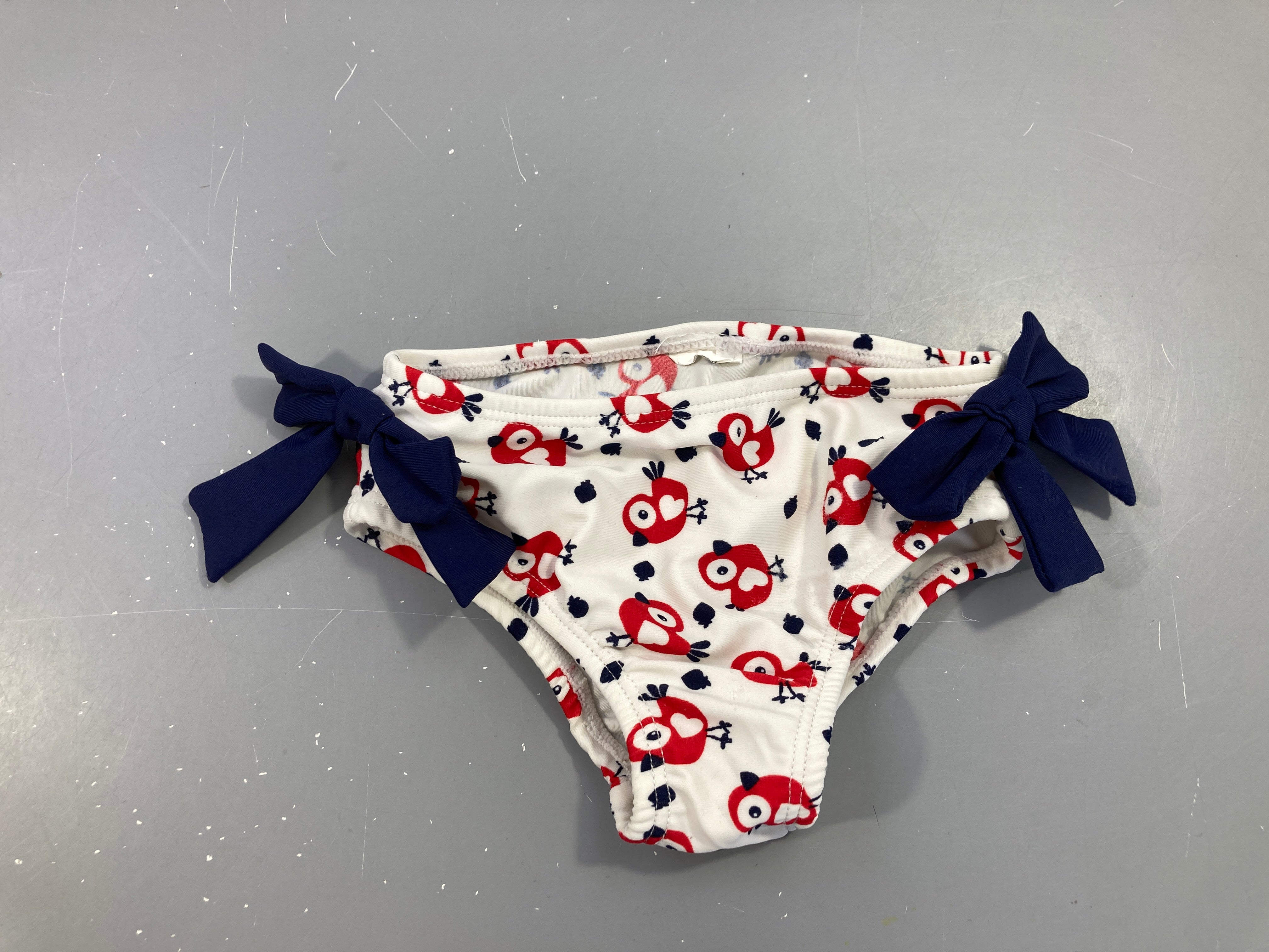 Culotte de maillot blanc/bleu marine oiseaux