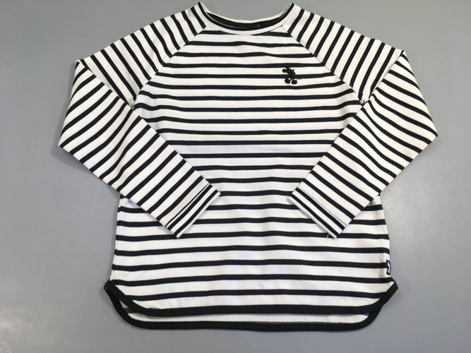 T-shirt m.l blanc rayé noir boutons, moins cher chez Petit Kiwi
