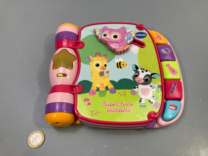 Super livre enchanté musical rose, touches instruments Fonctionne!, moins cher chez Petit Kiwi