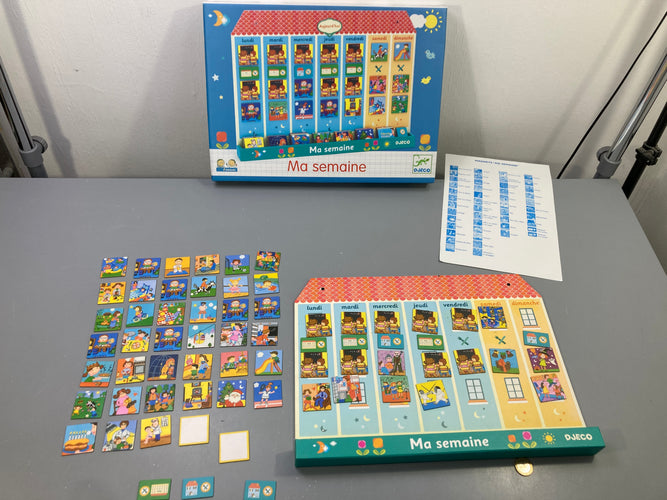 Ma semaine, calendrier éducatif jours et activités, Éduludo, boîte bleue, moins cher chez Petit Kiwi