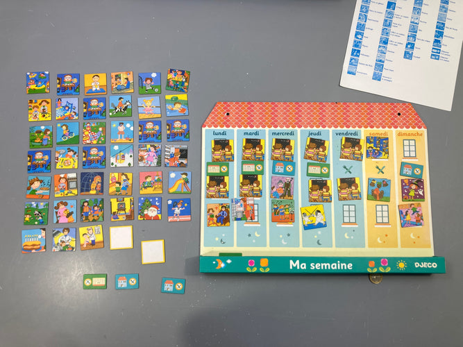 Ma semaine, calendrier éducatif jours et activités, Éduludo, boîte bleue, moins cher chez Petit Kiwi