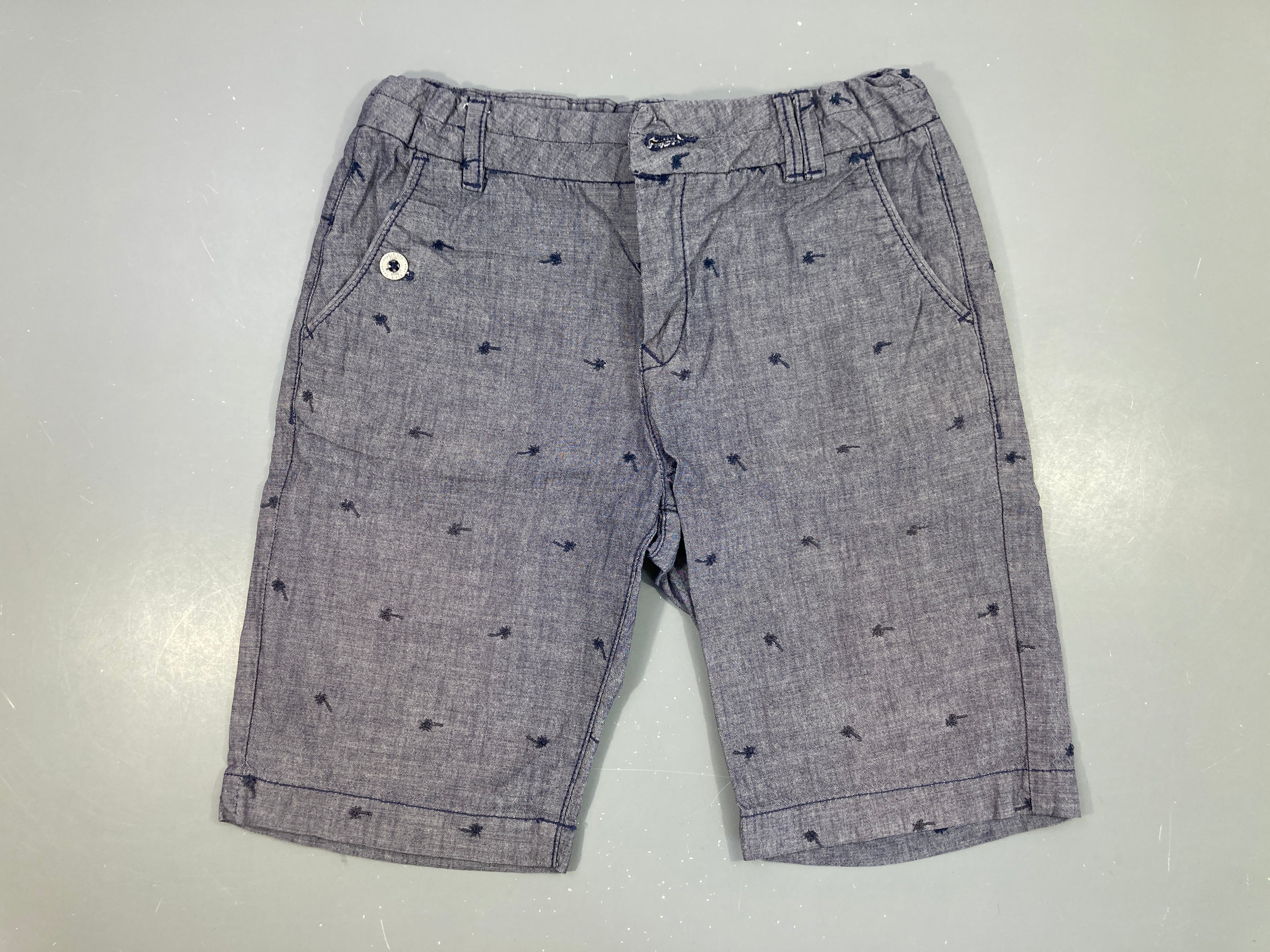 Bermuda chino bleu-gris palmier
