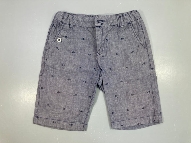 Bermuda chino bleu-gris palmier, moins cher chez Petit Kiwi