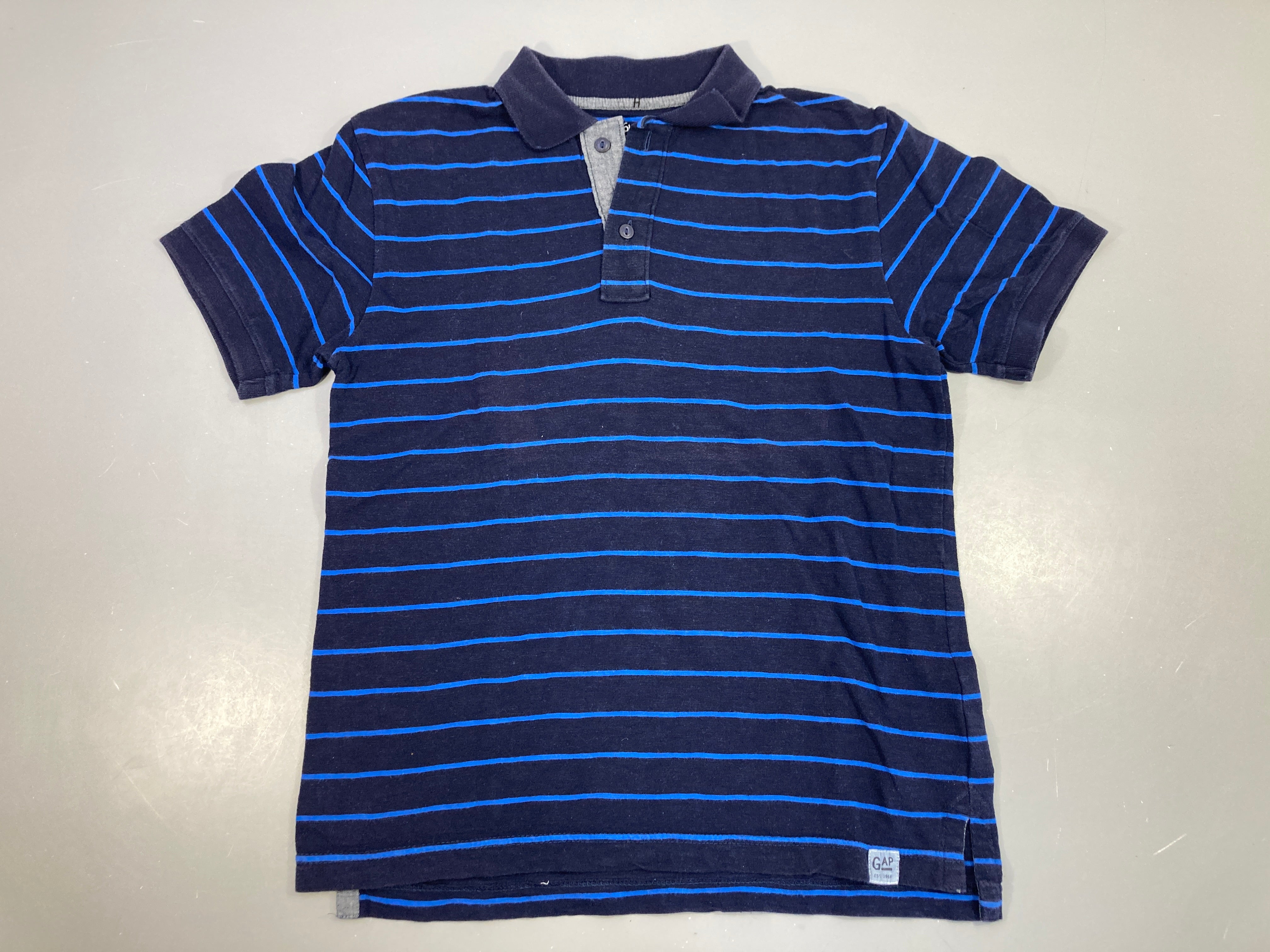 Polo jersey m.c bleu rayé bleu