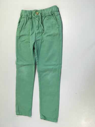 Pantalon toile texturée vert, Relaxed, moins cher chez Petit Kiwi