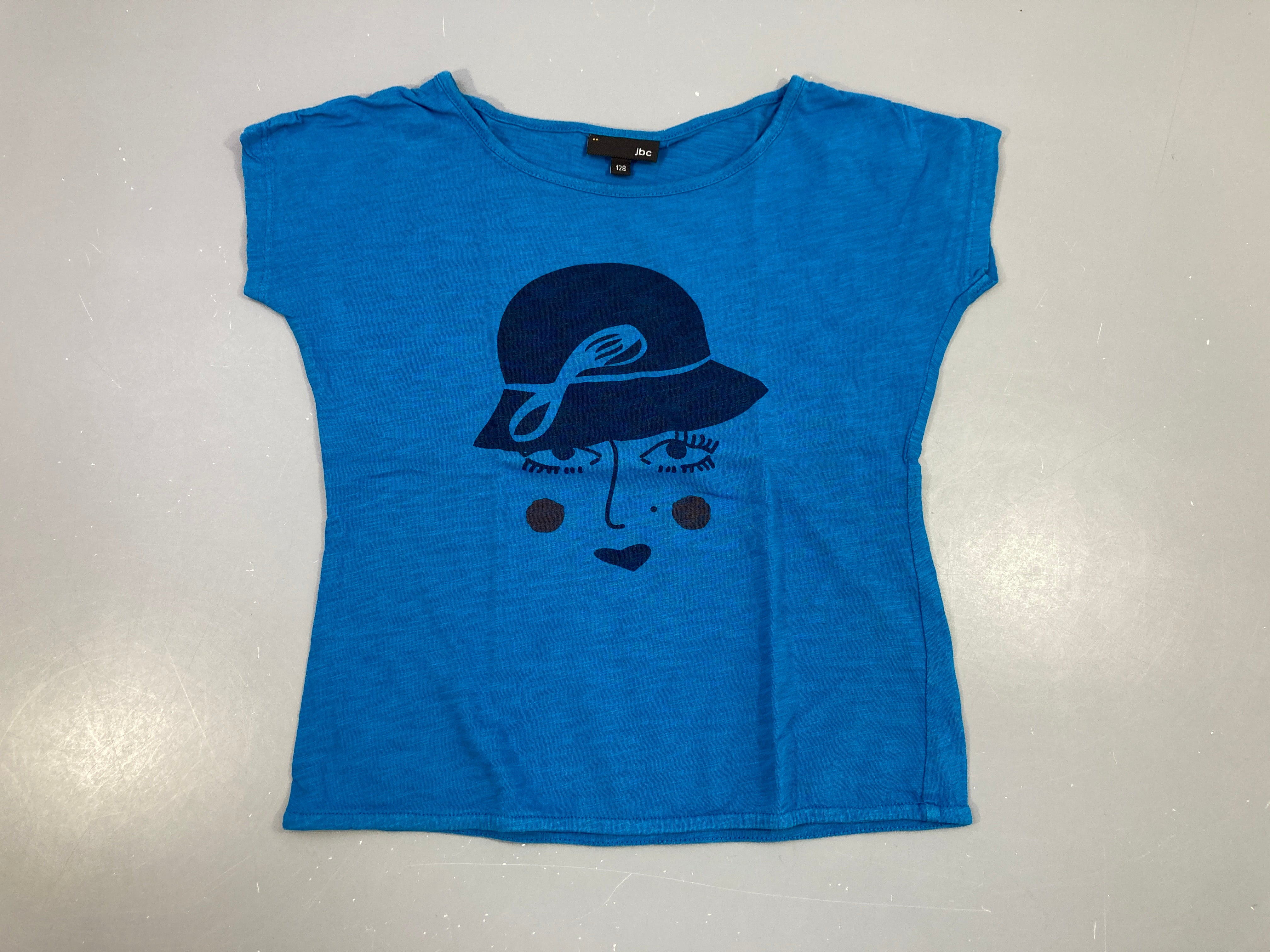 T-shirt m.c bleu flammé dame chapeau