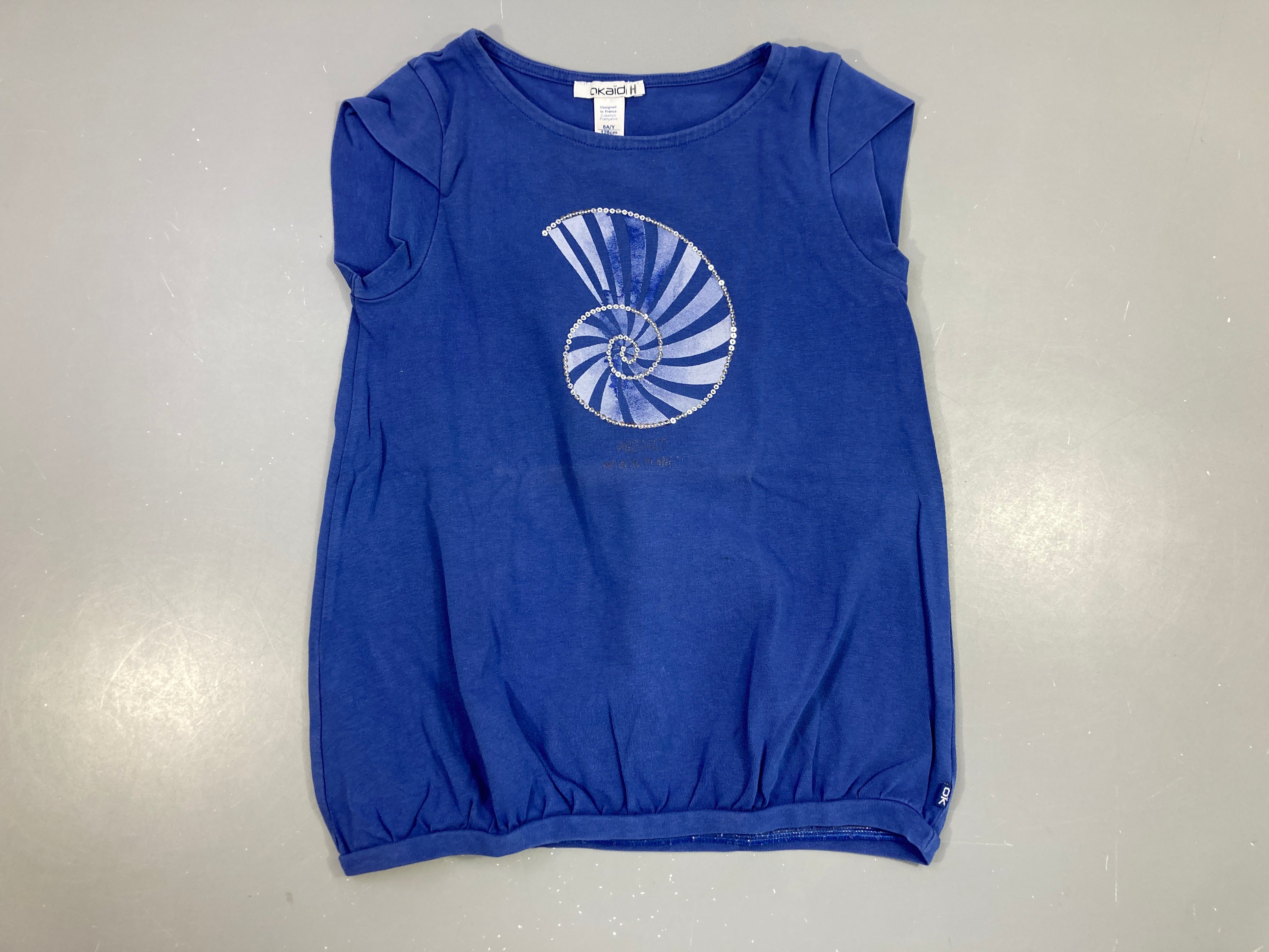 T-shirt m.c bleu escargot strass