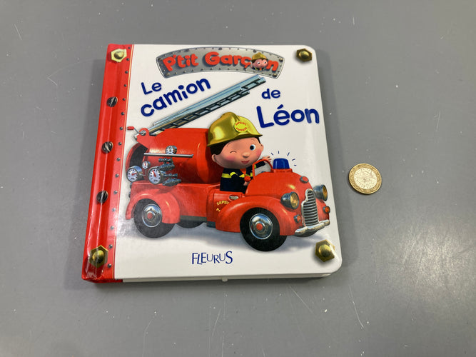 Livre carton P'tit Garçon, Le camion de Léon, Fleurus, moins cher chez Petit Kiwi