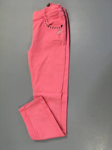 Pantalon rose poches broderies, un peu taché, moins cher chez Petit Kiwi
