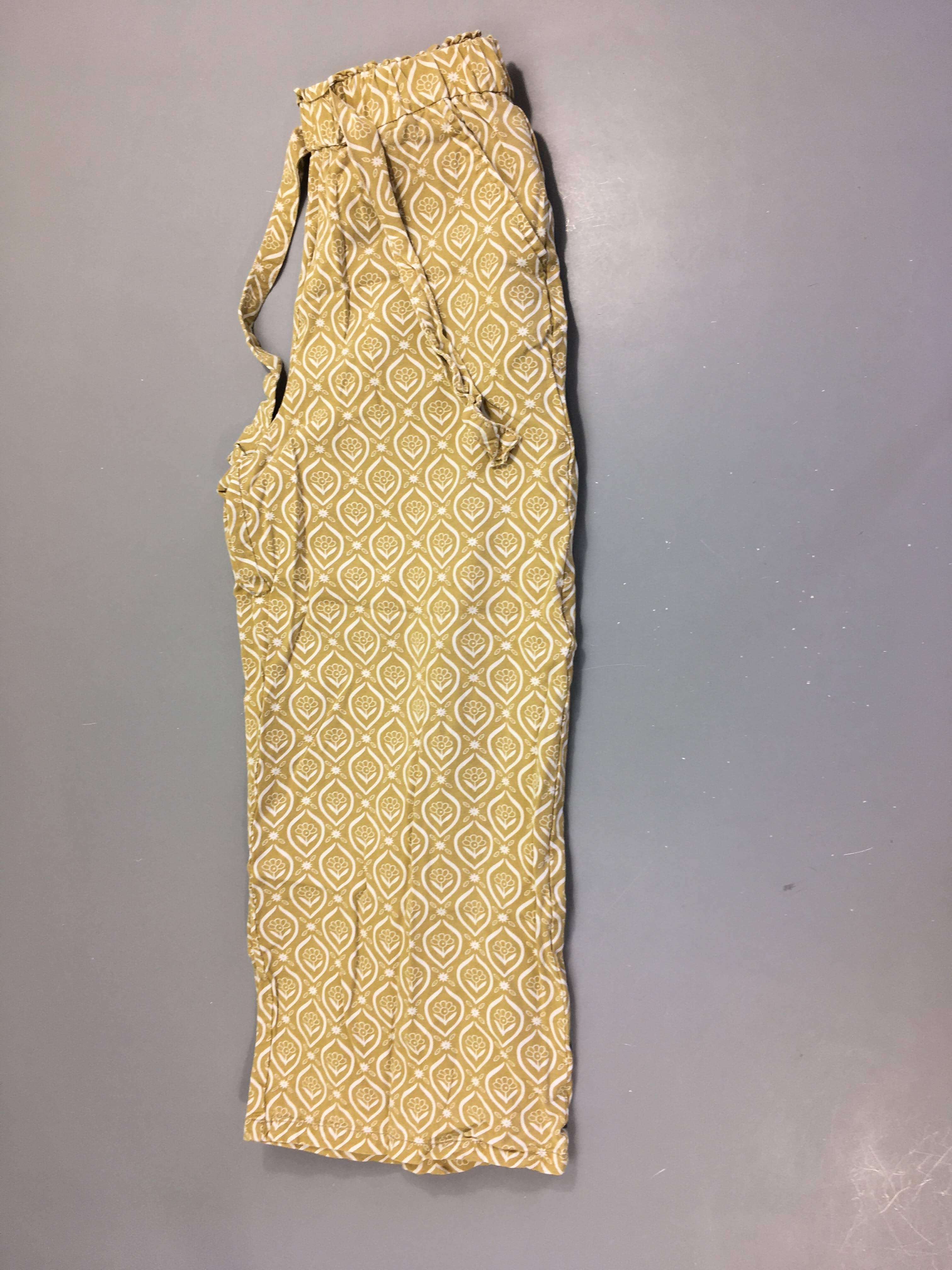 Pantalon large léger kaki ckair fleurs