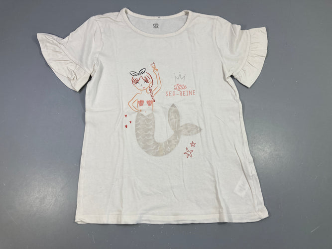 T-shirt m.c blanc fille sea reine Bouloché, moins cher chez Petit Kiwi