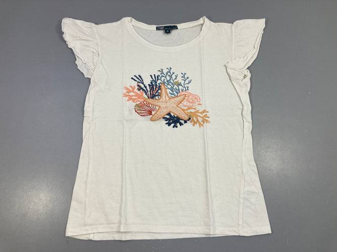 T-shirt m.c blanc étoile de mer, moins cher chez Petit Kiwi