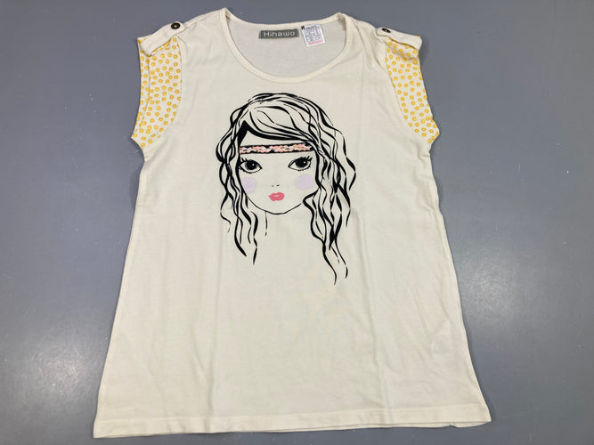 T-shirt m.c jaune très pâle fille, moins cher chez Petit Kiwi