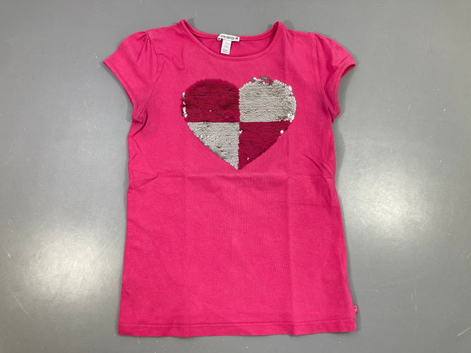 T-shirt m.c rose coeur sequins révesribles pois, moins cher chez Petit Kiwi