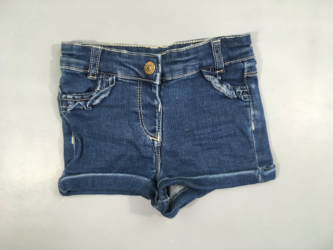 Short en jean à revers froufrou poche, moins cher chez Petit Kiwi