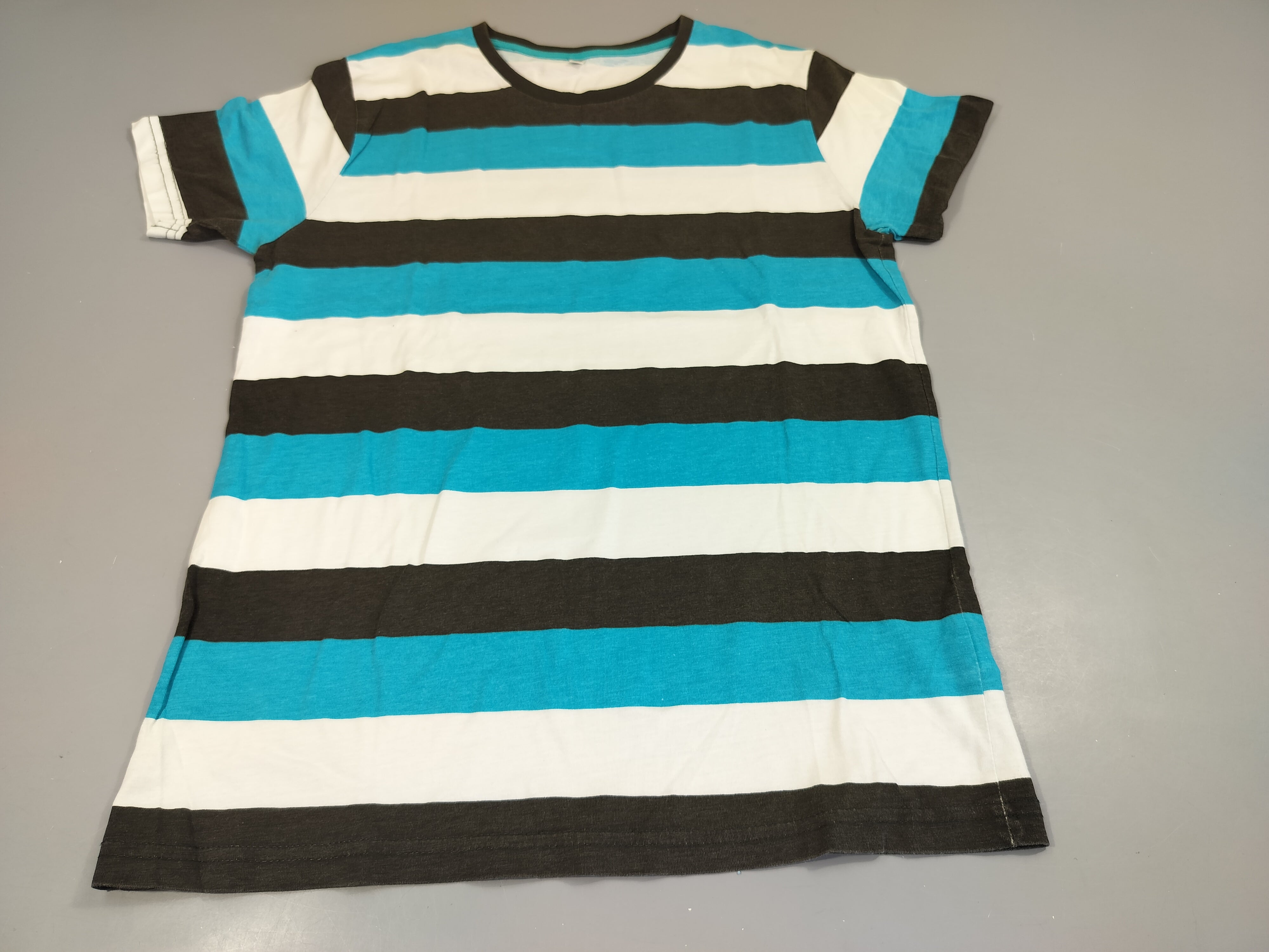 T-shirt m.c rayé blanc, bleu, noir