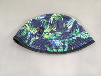 Chapeau bleu motifs palmier Délavé! 54cm